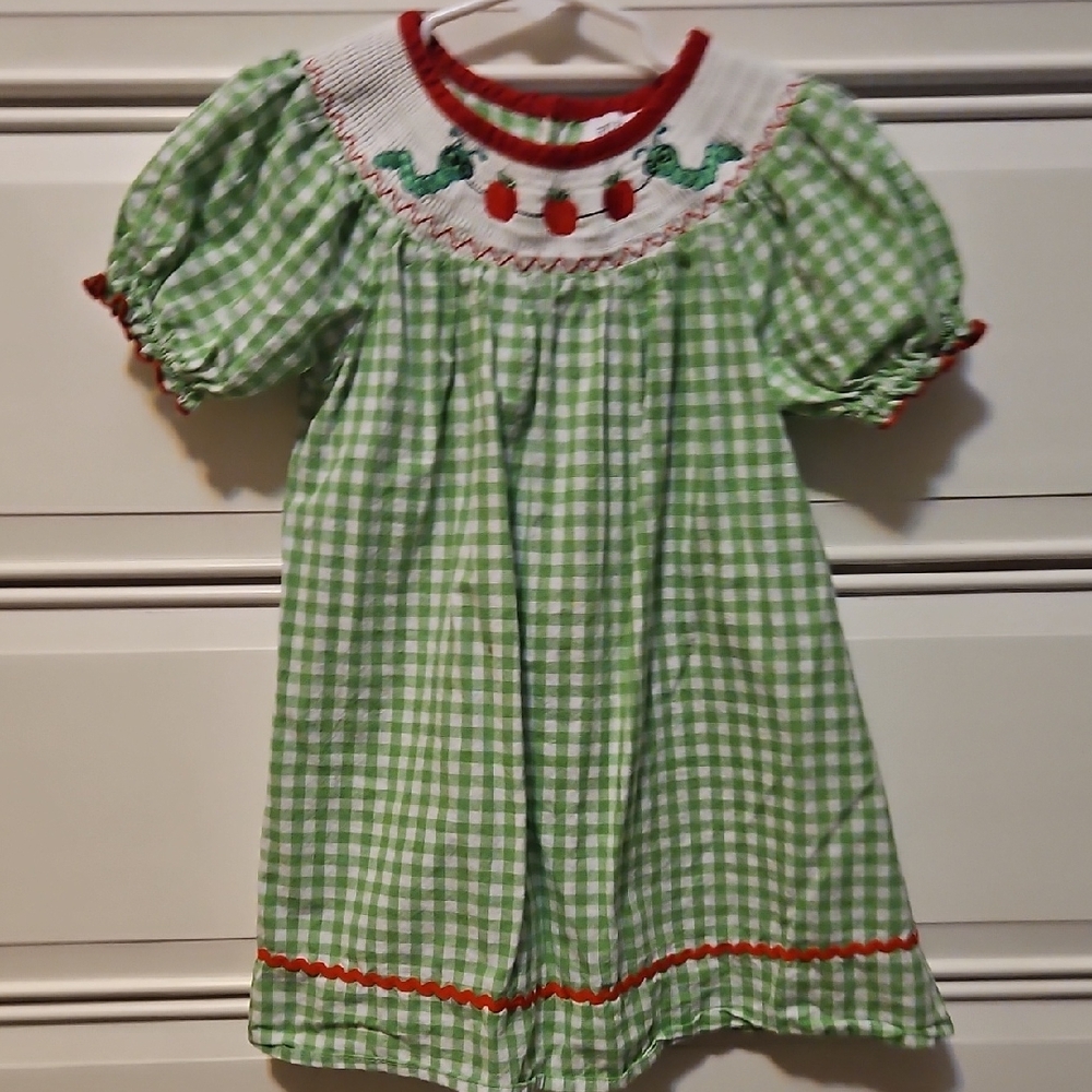 Green Gingham Kids Dress